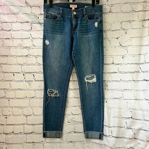 Juicy Couture Distressed Skinny Ankle Rolled‎ Cuff Denim Jeans Size 4